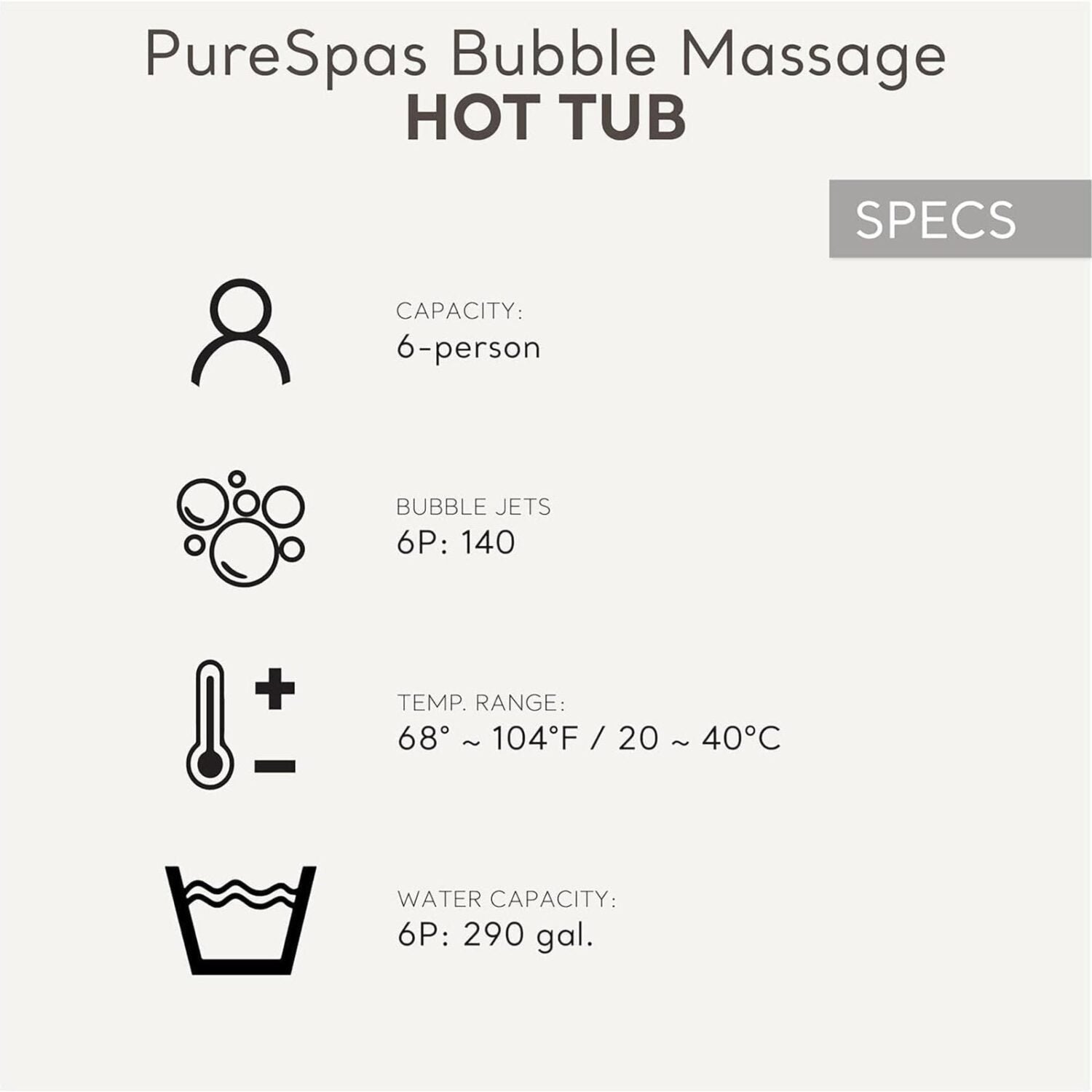 Intex: PureSpa: Sahara Tan Inflatable Hot Tub Set – 6 Person – 85″ Round Outdoor Heated Bubble Spa, Jet Massage, Cover, Hard Water Treatment System