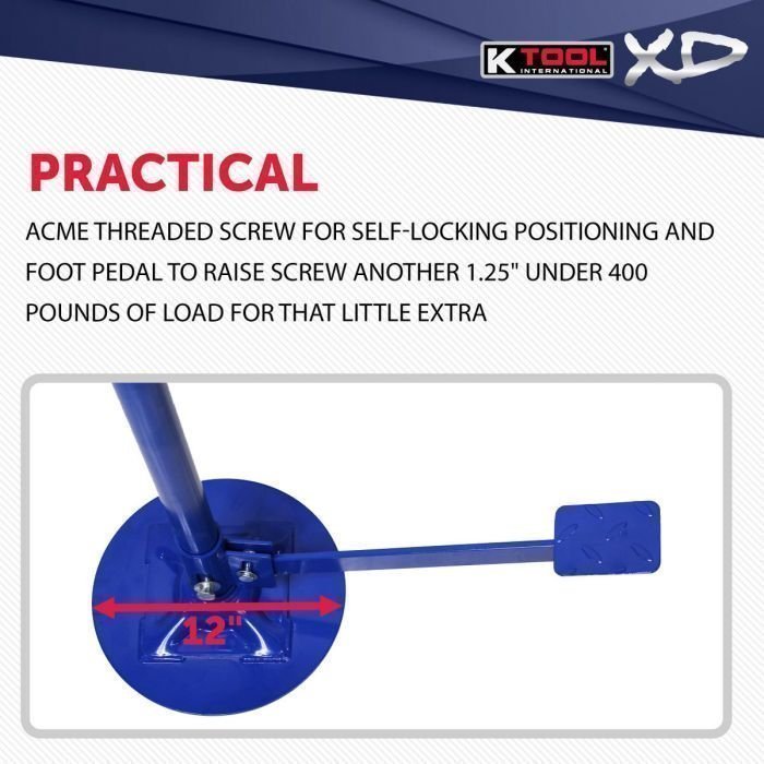 K Tool 3/4 Ton Under Hoist Jack Stand with Pedal