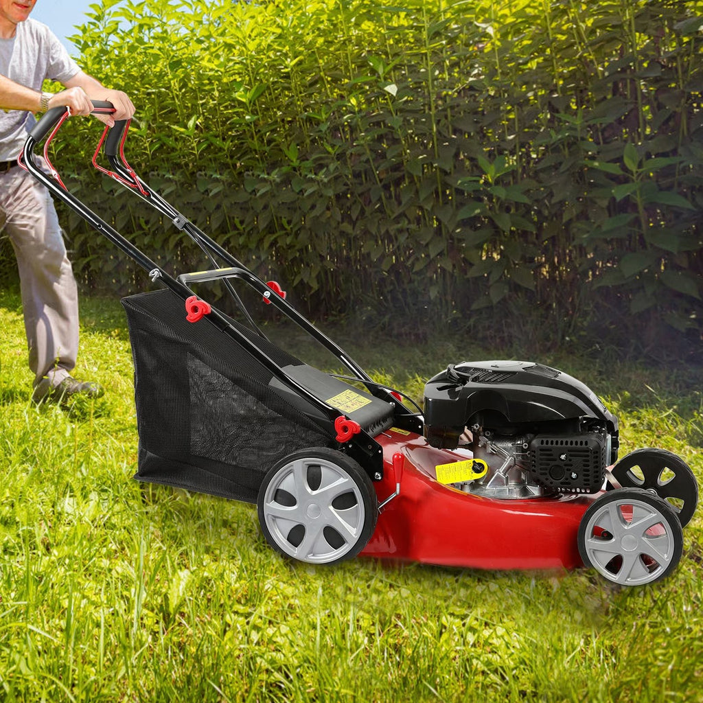 141cc 20" Gas Lawn Mower with 3-in-1 Cutting & 7-Position