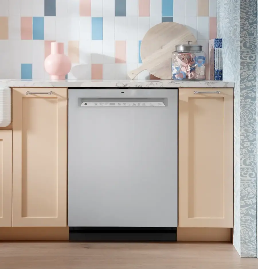GE – 24″ Front Control Built-In Tub Dishwasher with 3rd Rack, Sanitize Cycle and 47 dBA – Stainless Steel