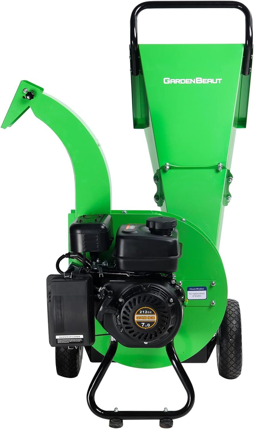 S3 Gas-Powered Wood Chipper Shredder, 7HP, 3" Max Diameter, Heavy Duty