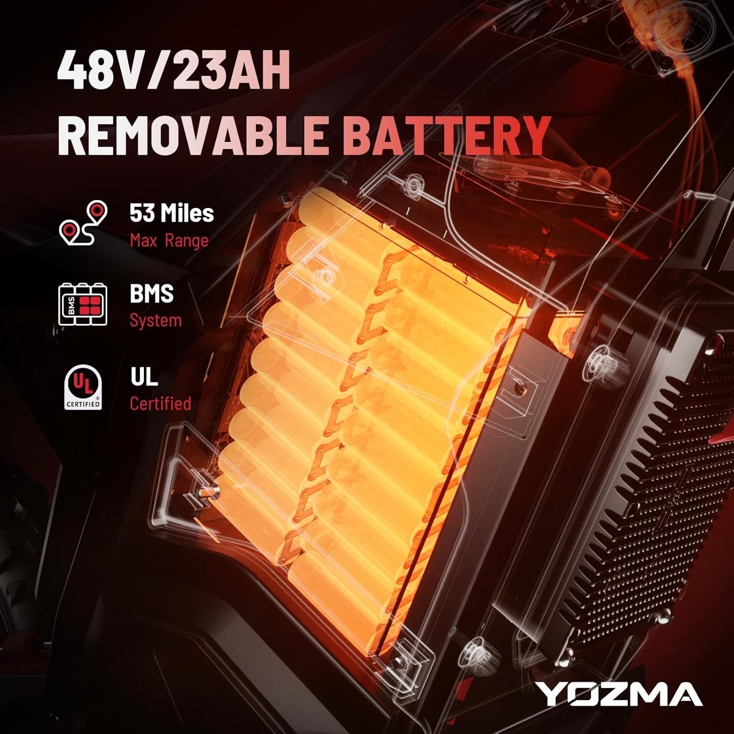 Yozma IN10 Electric Dirt Bike, 2600W 40MPH Electric-Motorcycle with 48V/23AH Battery Ebike, Full Hydraulic Brakes and Suspensions Mountain Off-Road E Dirt Bike, for Teens &amp; Adults