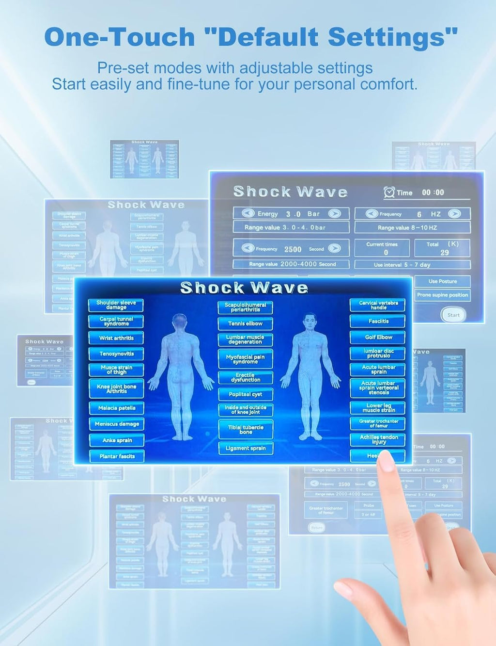 Shockwave Therapy Machine Extracorporeal Shock Wave Therapy Machine Pain Relief for Muscles and Joints, Painless, Non-Invasive No Side Effects, Ideal for Rehab &amp; Gym Home Use