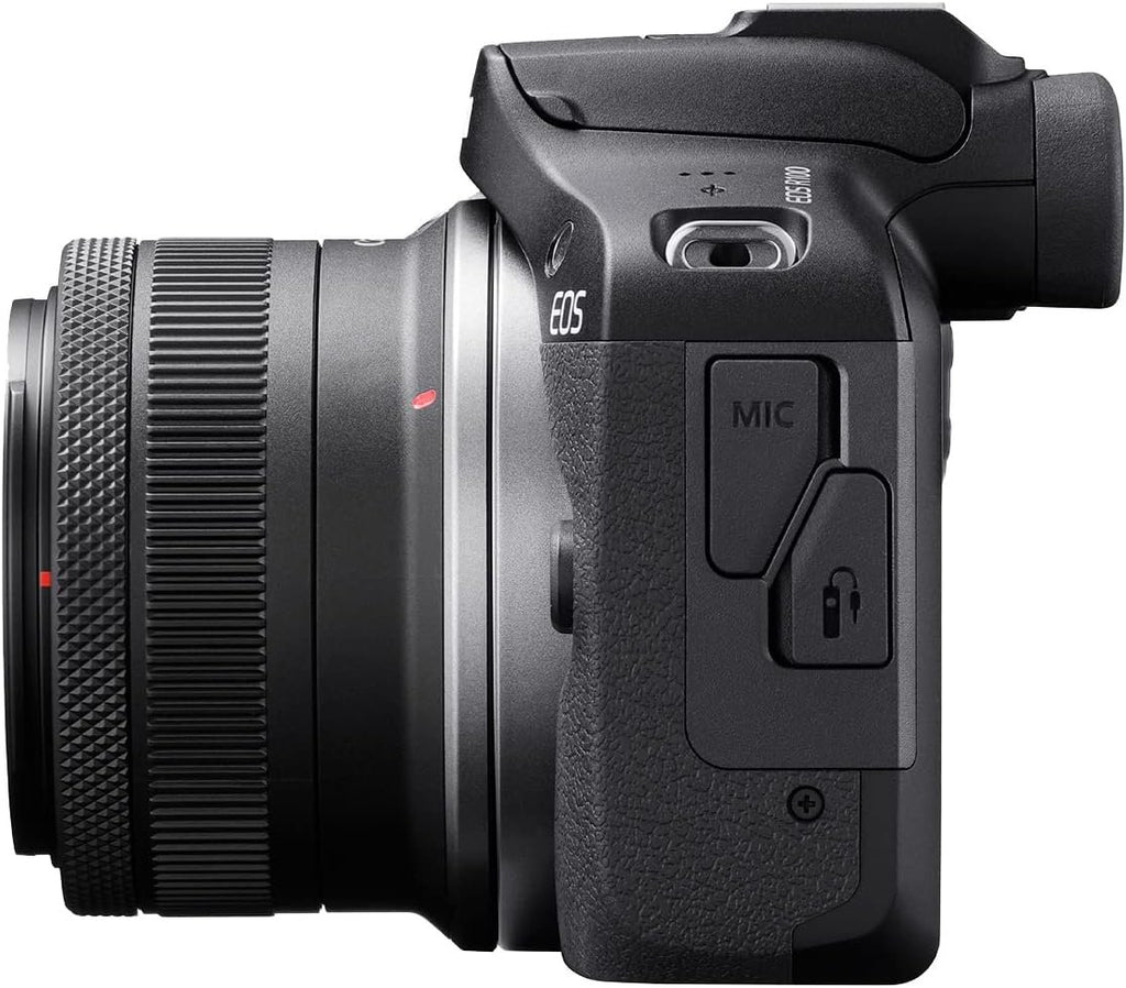 Canon EOS R100 Mirrorless Camera RF-S18-45mm F4.5-6.3 is STM Lens Kit, 24.1 Megapixel CMOS (APS-C) Sensor, 4K Video, Wi-Fi & Bluetooth, Beginner Photographers and Creators, Digital Camera, Black | 24.1MP Aps-C CMOS, 4K Video, Dual Pixel Af, Rf-S 18-45mm F