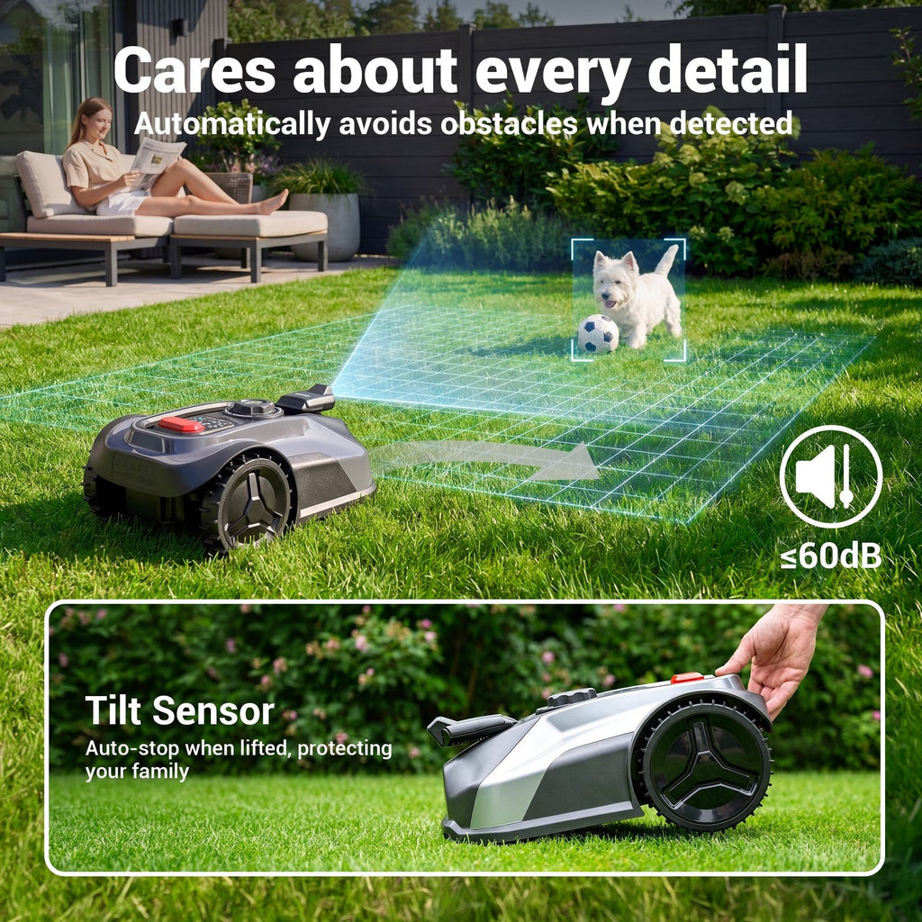 20V Robotic Lawn Mower for 1/4 Acre with WiFi, App Control
