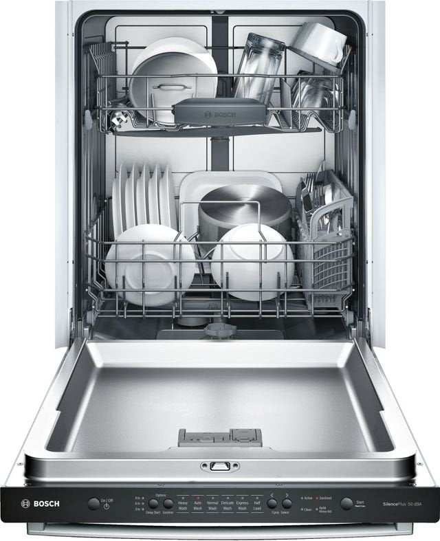 GE – 24″ Front Control Built-In Tub Dishwasher with 3rd Rack, Sanitize Cycle and 47 dBA – Stainless Steel