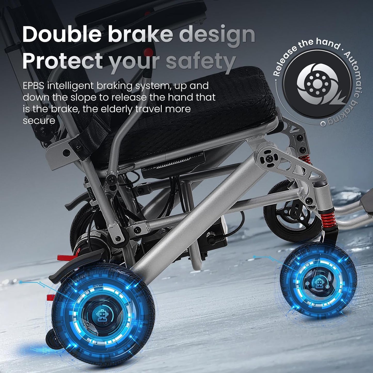 2025 Reclining Electric Wheelchair – 30+ Mile Range, Foldable All-Terrain Power Chair with Dual Batteries, Headrest &amp; Telescopic Handle