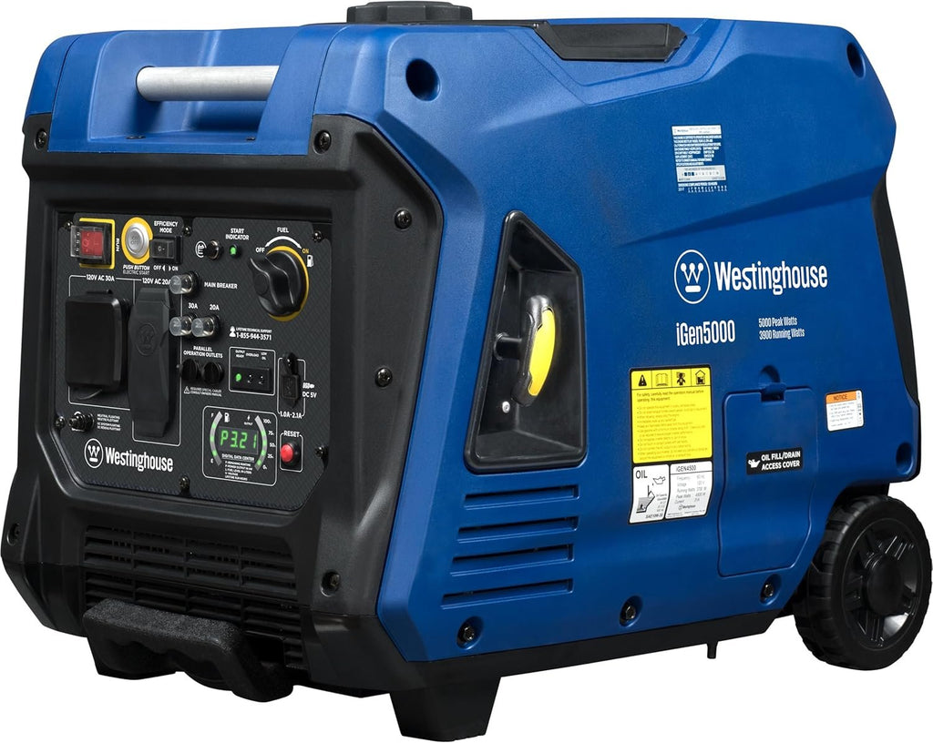 Westinghouse 5000W Dual Fuel Portable Inverter Generator Gas Propane Remote Start RV Ready CO Sensor
