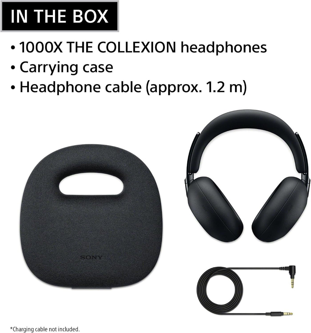 Sony 1000X THE COLLEXION Wireless Noise Cancelling Headphones, Luxury Comfort with Curated Materials, HD NC Processor QN3, 12 Microphones, Spatial Audio, Mastered by Engineers, 24-Hour Battery, Black | Luxury Design with Premium Materials, Bespoke 30mm Dr
