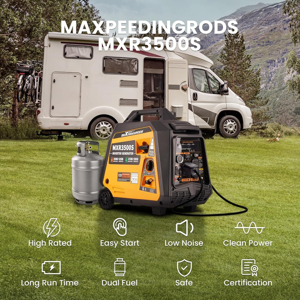 MaXpeedingrods 3500W Portable Inverter Generator Gas Powered EPA Compliant for Home or Camping