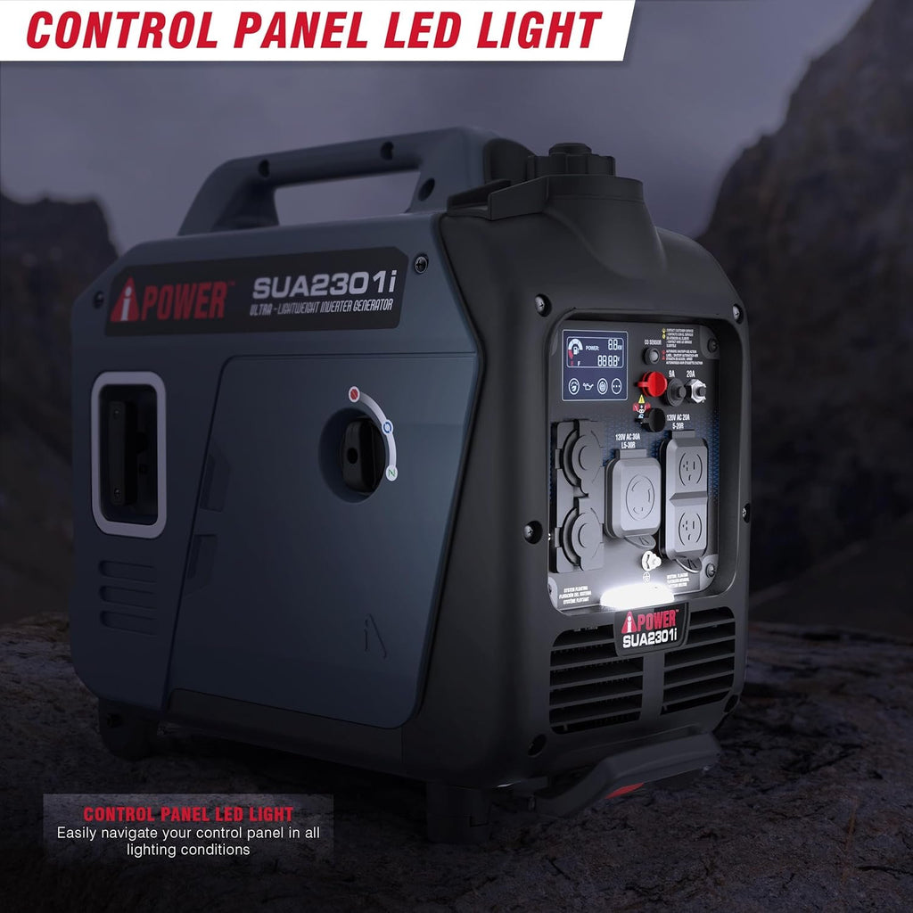 A-iPower 4300W Dual Fuel Portable Inverter Generator Gas Propane RV Ready CO Sensor CARB Compliant