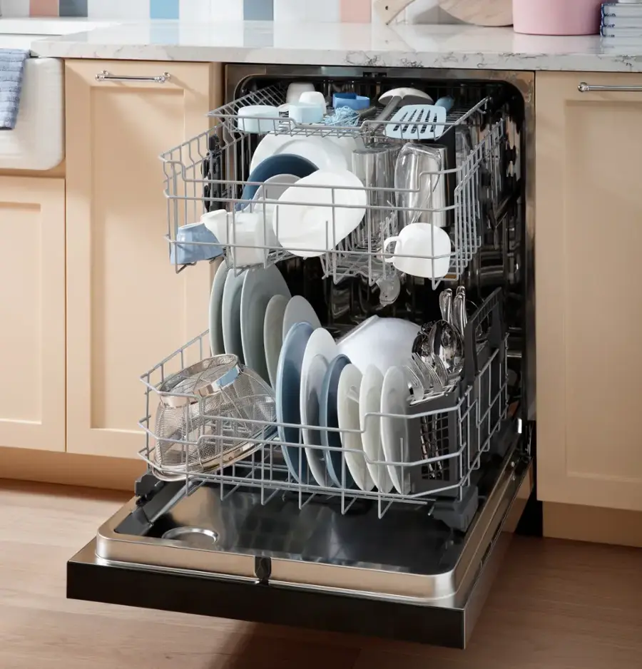 GE – 24″ Front Control Built-In Tub Dishwasher with 3rd Rack, Sanitize Cycle and 47 dBA – Stainless Steel
