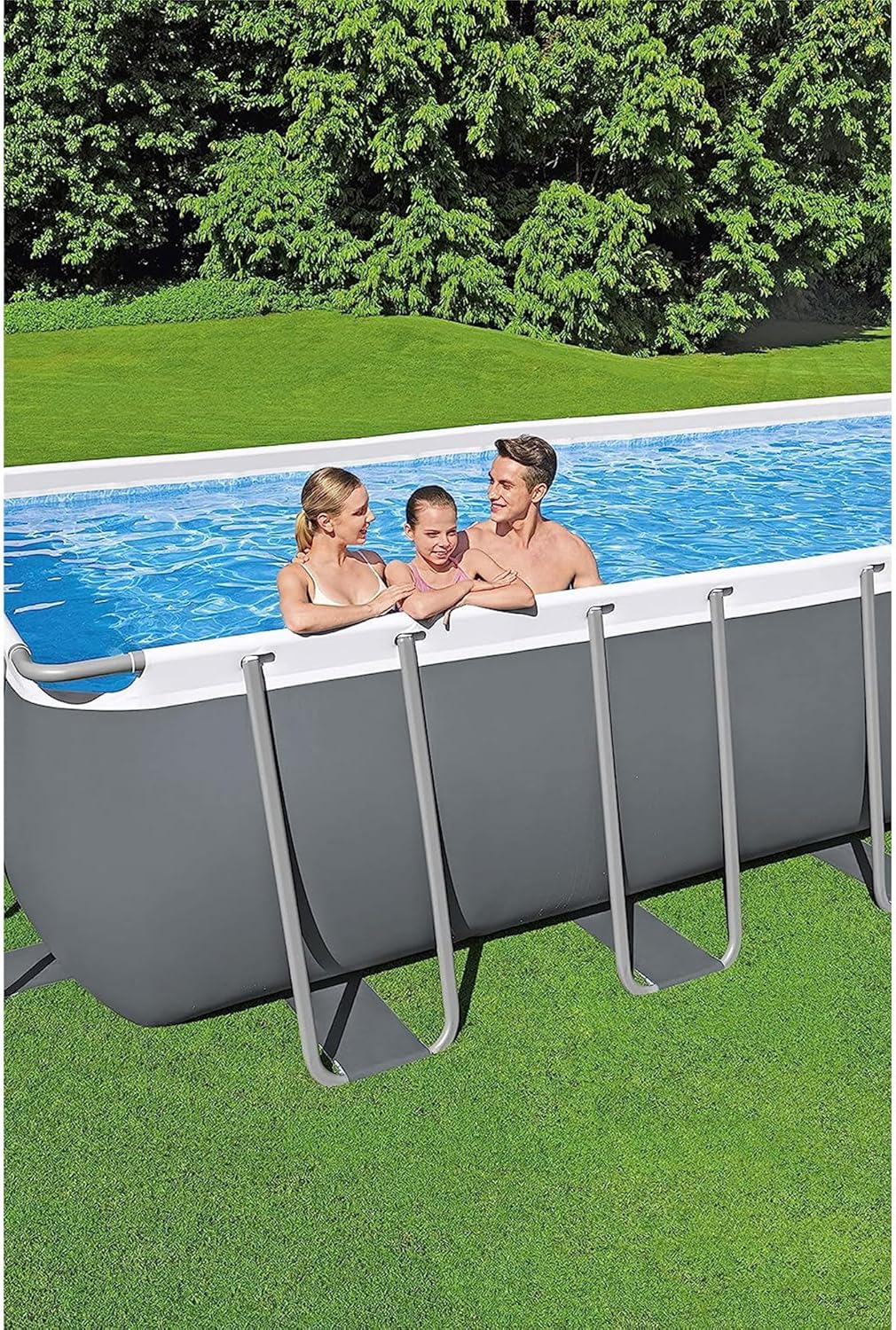 31ft x 16ft x 52in Power Steel Rectangular Above Ground Pool Set