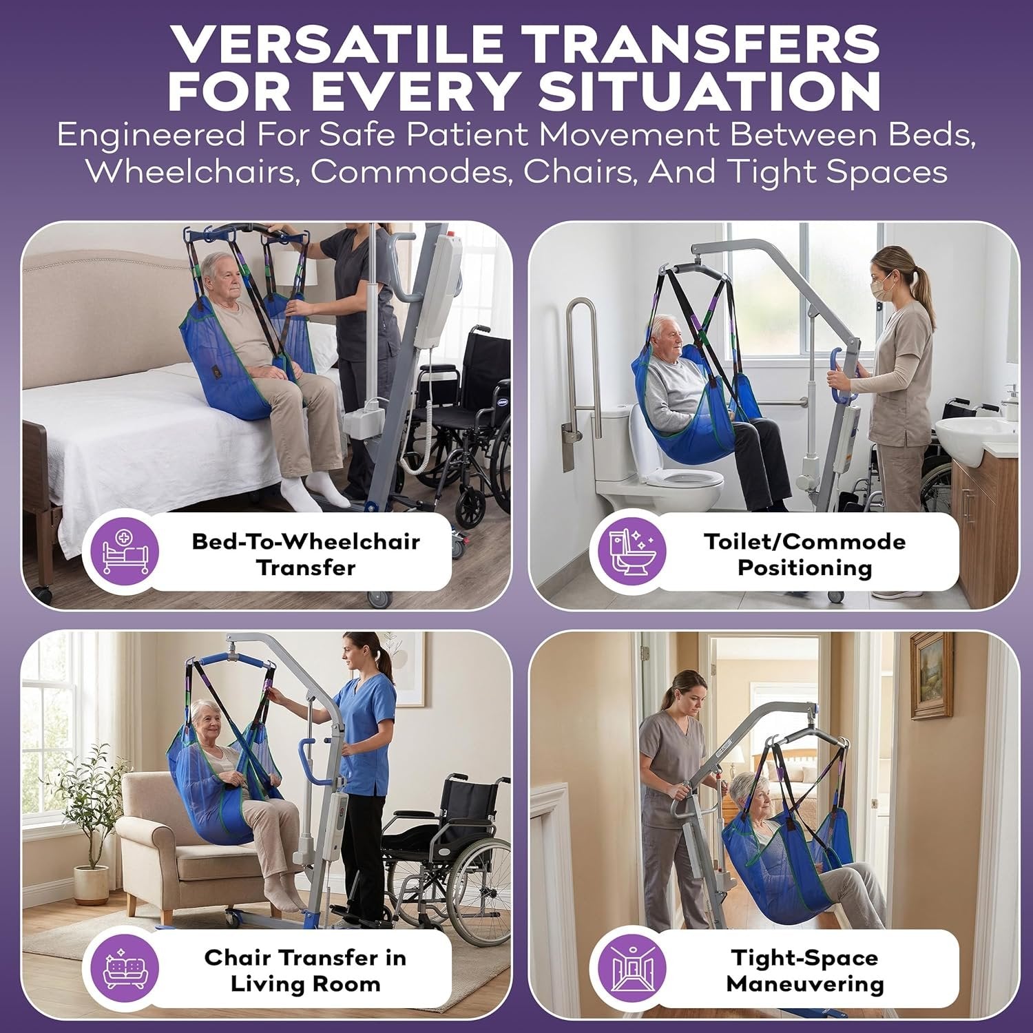 ProHeal Electric Lift - Safe and Easy Full Body Patient Transfer Lifter for Home Use and Facilities - Floor, Low Bed and Chair Lifting, 500 Pound Weight Capacity, 6 Point Spreader Bar