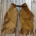 Brown Fringe Leather Chink Chaps