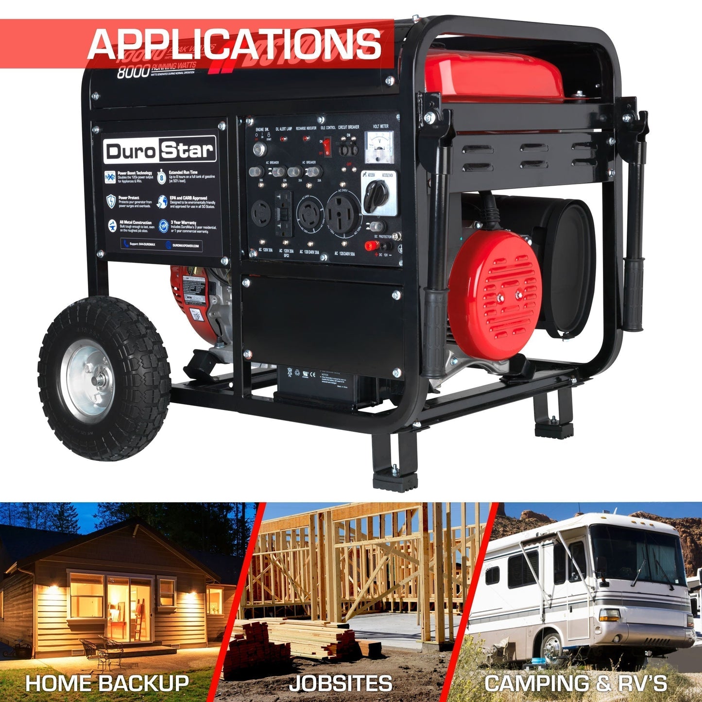 10,000W Gasoline Portable Generator – Heavy-Duty Backup Power for Home &amp; Job Site