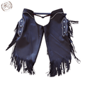 Black Leather Chaps With Fringe