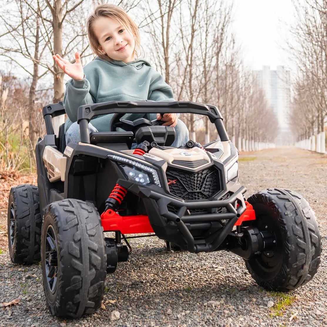 Can-Am Maverick Custom Edition 24V Kids Ride-On UTV Buggy Car | White