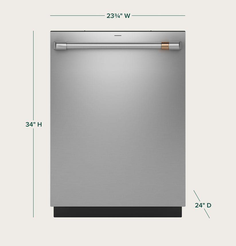 Cafe CDT828P2VS1 CAF(EBACK)™ CustomFit ENERGY STAR Stainless Interior Dishwasher with Ultra Wash &amp; Dry, 42 dBA