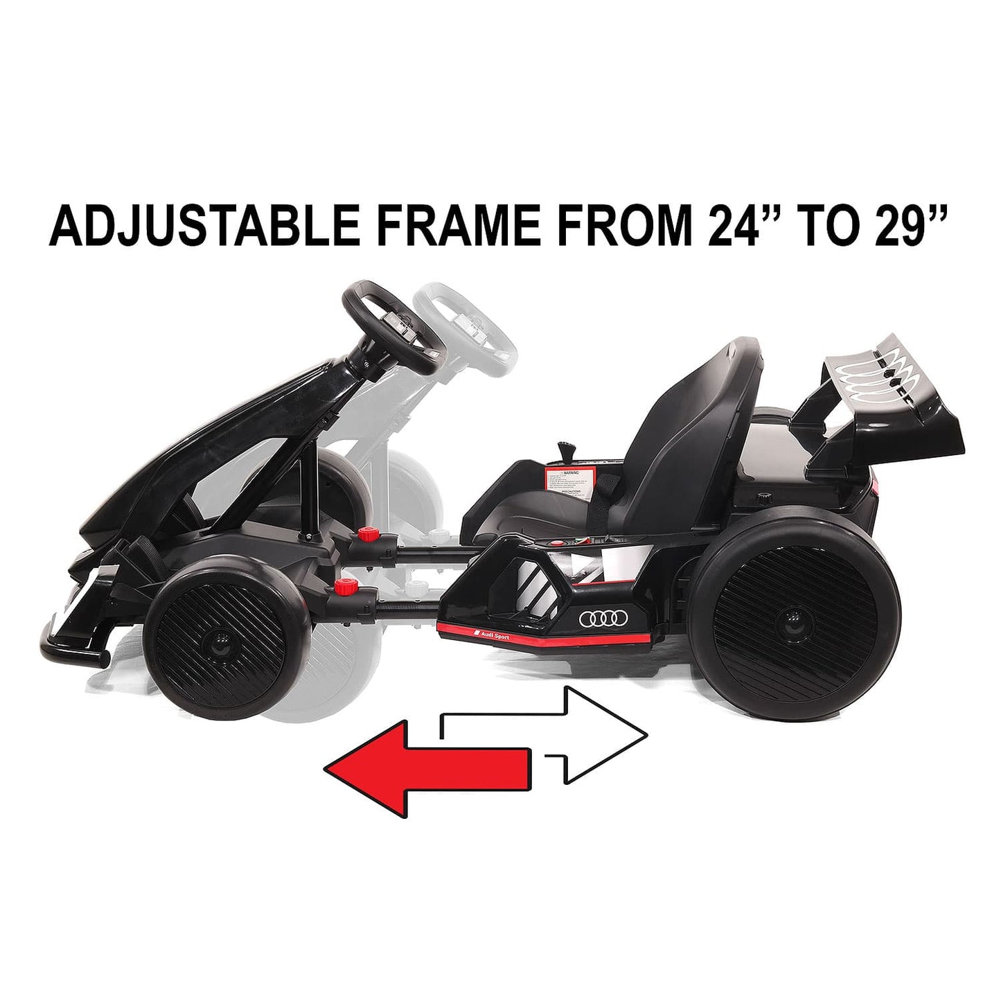 Audi Sport 24V Big Kids Drifting Ride-On Go Kart | Red