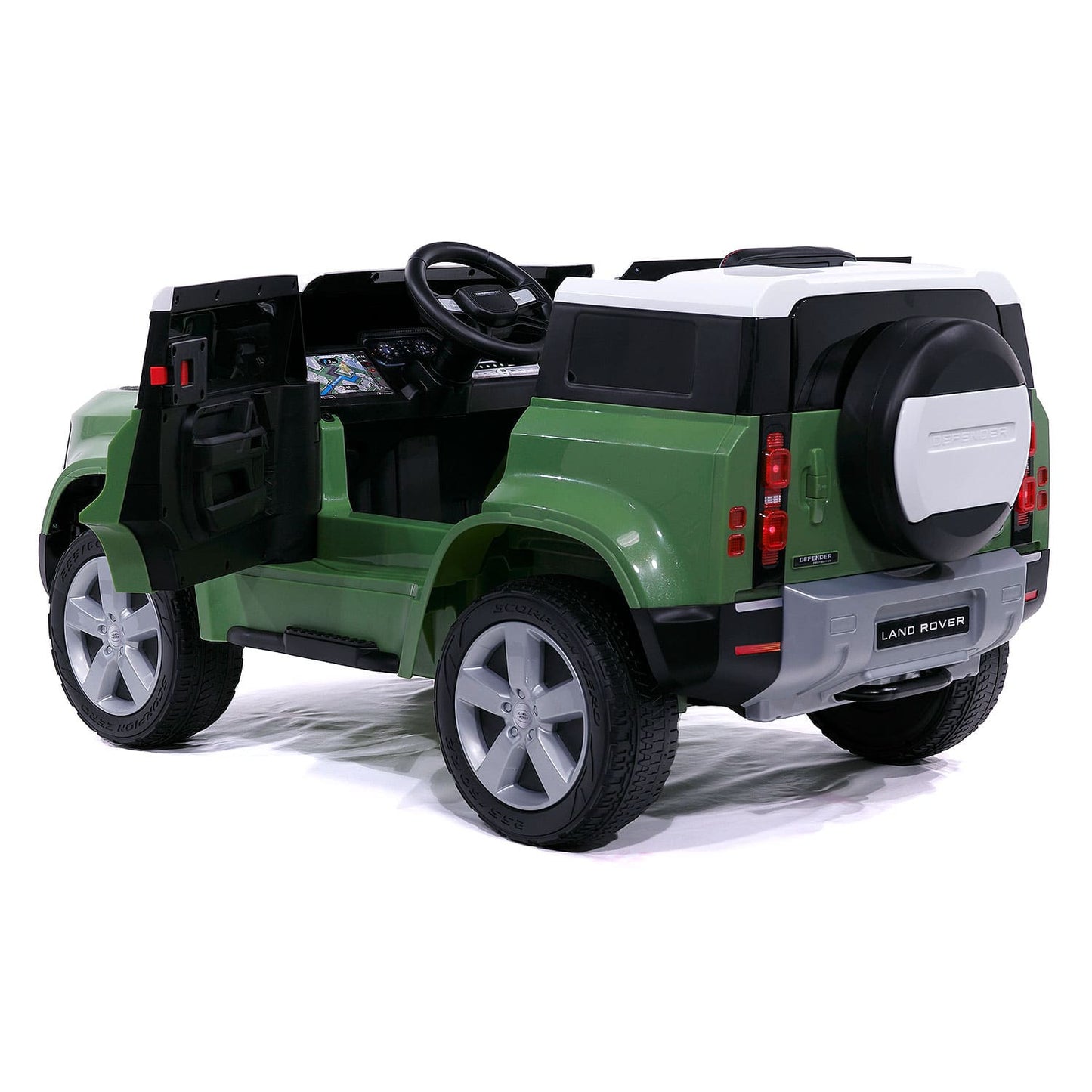 Land Rover Defender 12V Kids Ride-On Car with R/C Parental Remote | Green