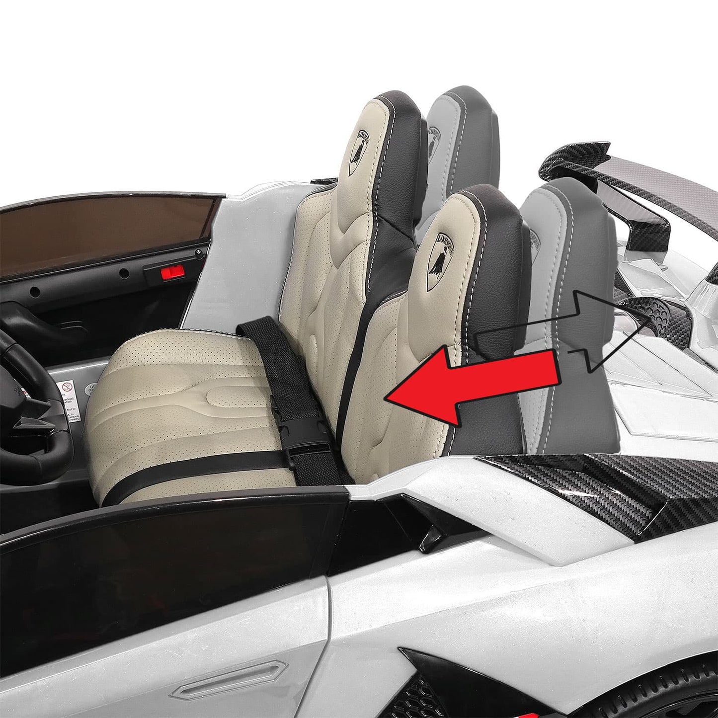 Lamborghini Aventador SVJ 24V Kids Ride-On Car with R/C Parental Remote | White