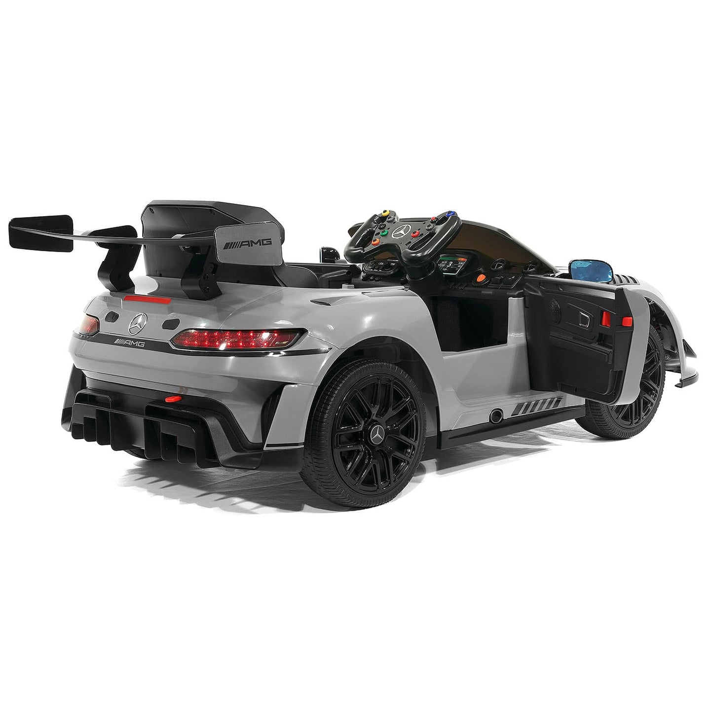 Mercedes AMG GT3 EVO 12V Kids Ride-On Car with R/C Parental Remote | Gray