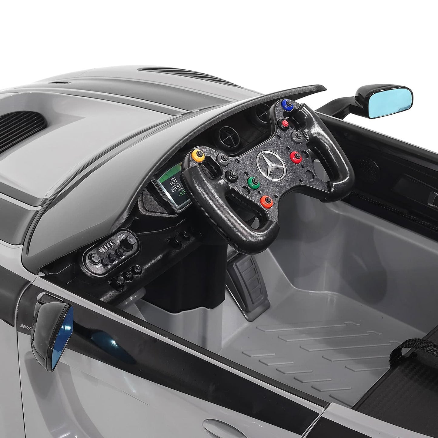 Mercedes AMG GT3 EVO 12V Kids Ride-On Car with R/C Parental Remote | Gray