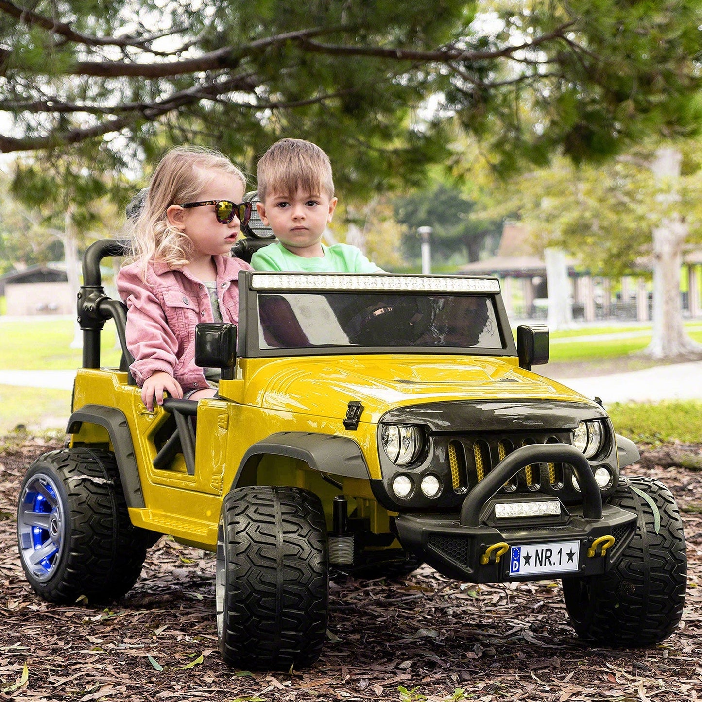 Trail Explorer 24V Kids Ride-On Car Truck with R/C Parental Remote | Yellow