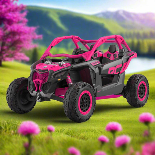 Can-Am Maverick XL Custom Edition 24V Kids Ride-On UTV Buggy Car | Deep Pink