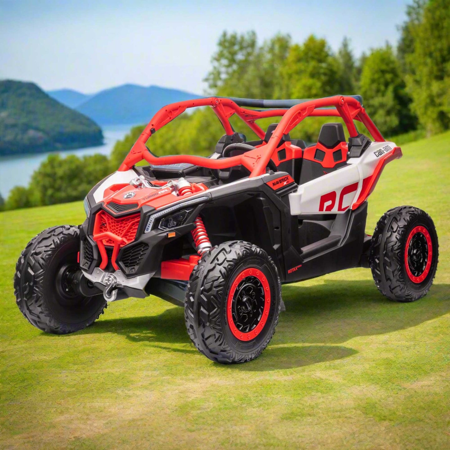 Can-Am Maverick XL Custom Edition 24V Kids Ride-On UTV Buggy Car | Red