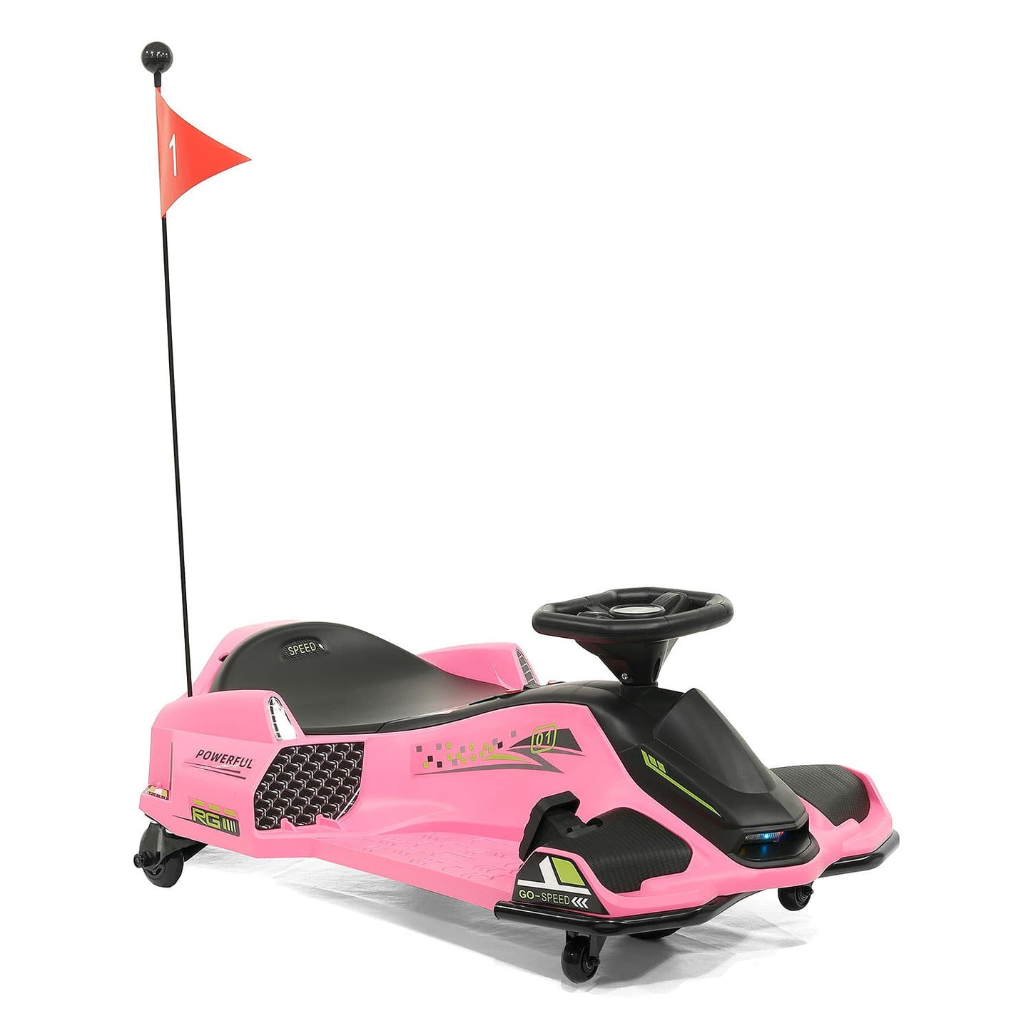 360° Drift Glider 24V Kids Ride-On Go-Kart | Pink