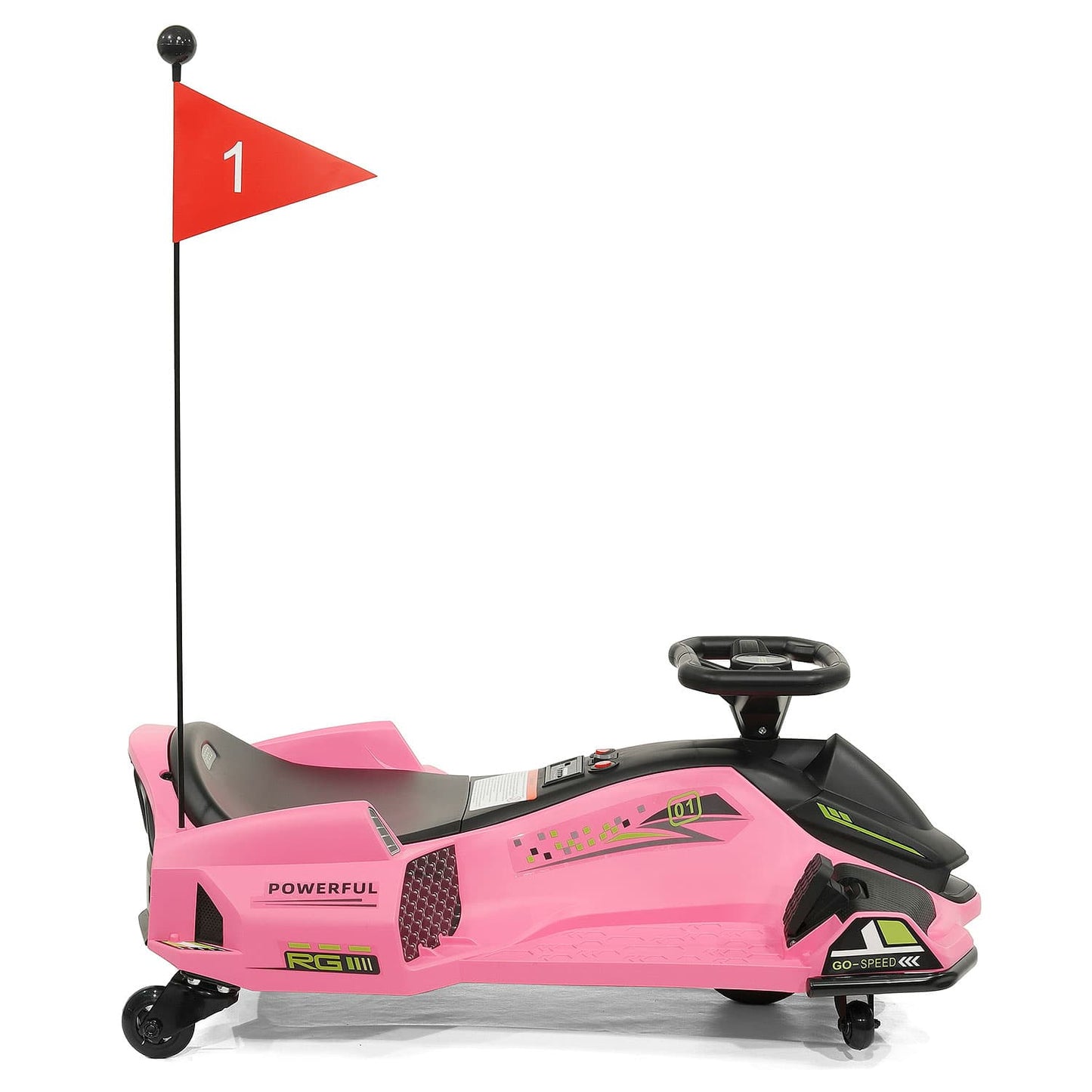 360° Drift Glider 24V Kids Ride-On Go-Kart | Pink