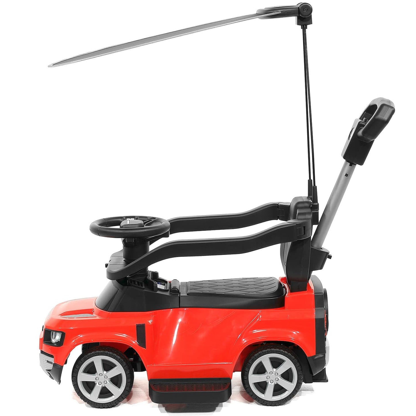 Land Rover Defender Kids Ride on Push Car with Sunshade Canopy | Red