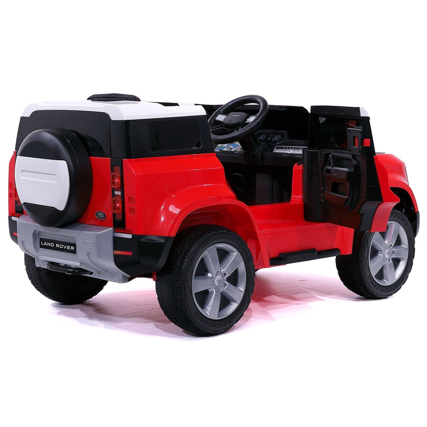 Land Rover Defender 12V Kids Ride-On Car with R/C Parental Remote | Red
