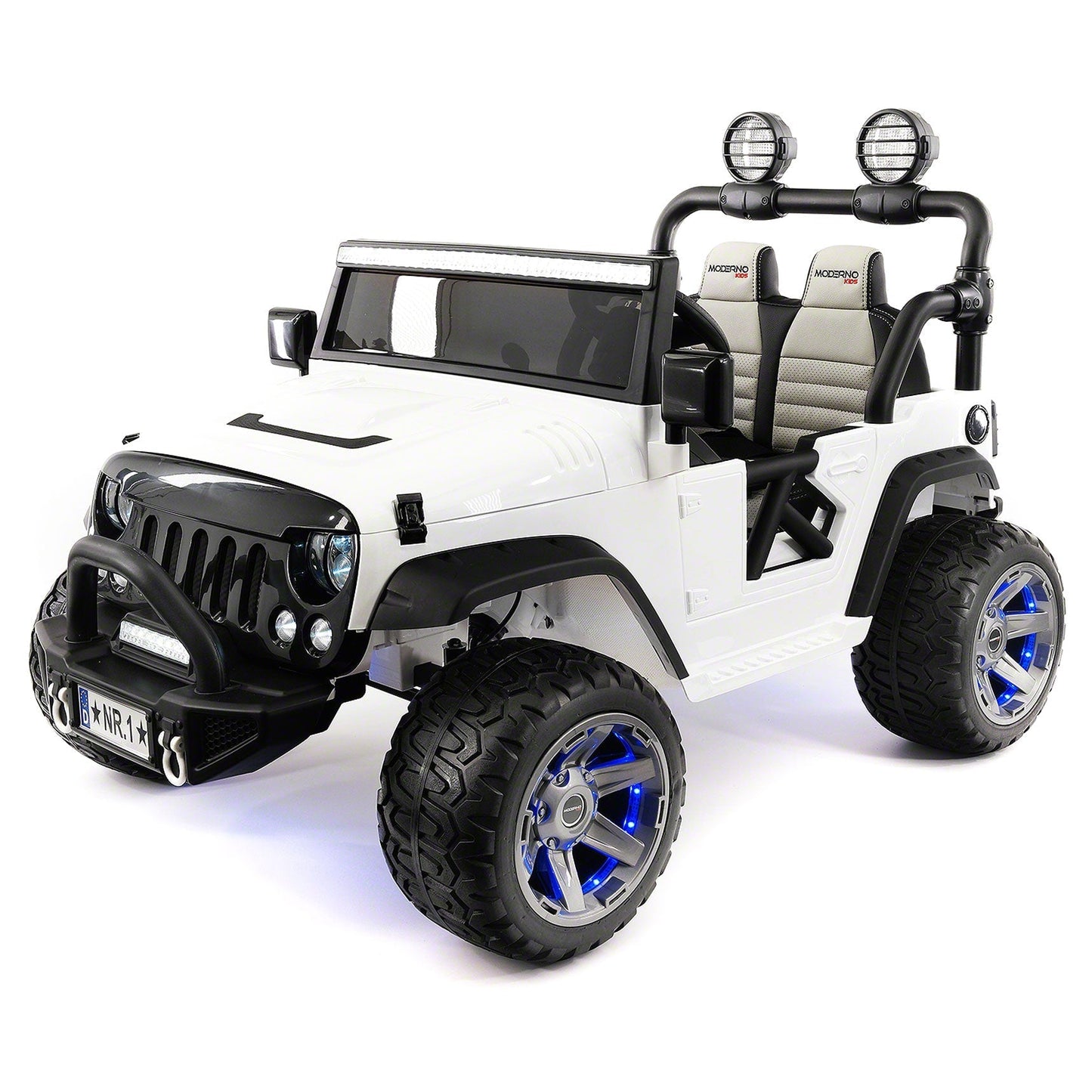Trail Explorer 24V Kids Ride-On Car Truck with R/C Parental Remote | White