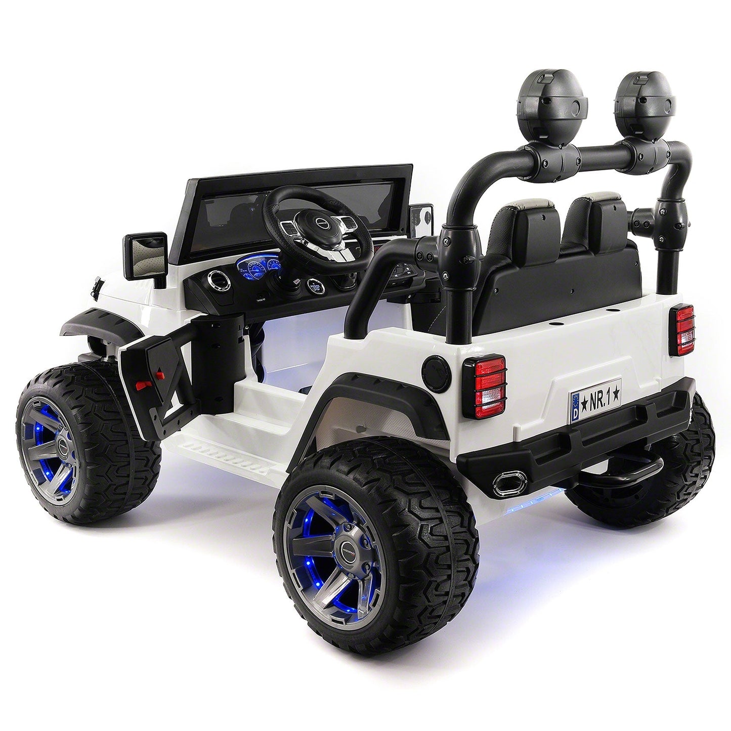 Trail Explorer 24V Kids Ride-On Car Truck with R/C Parental Remote | White