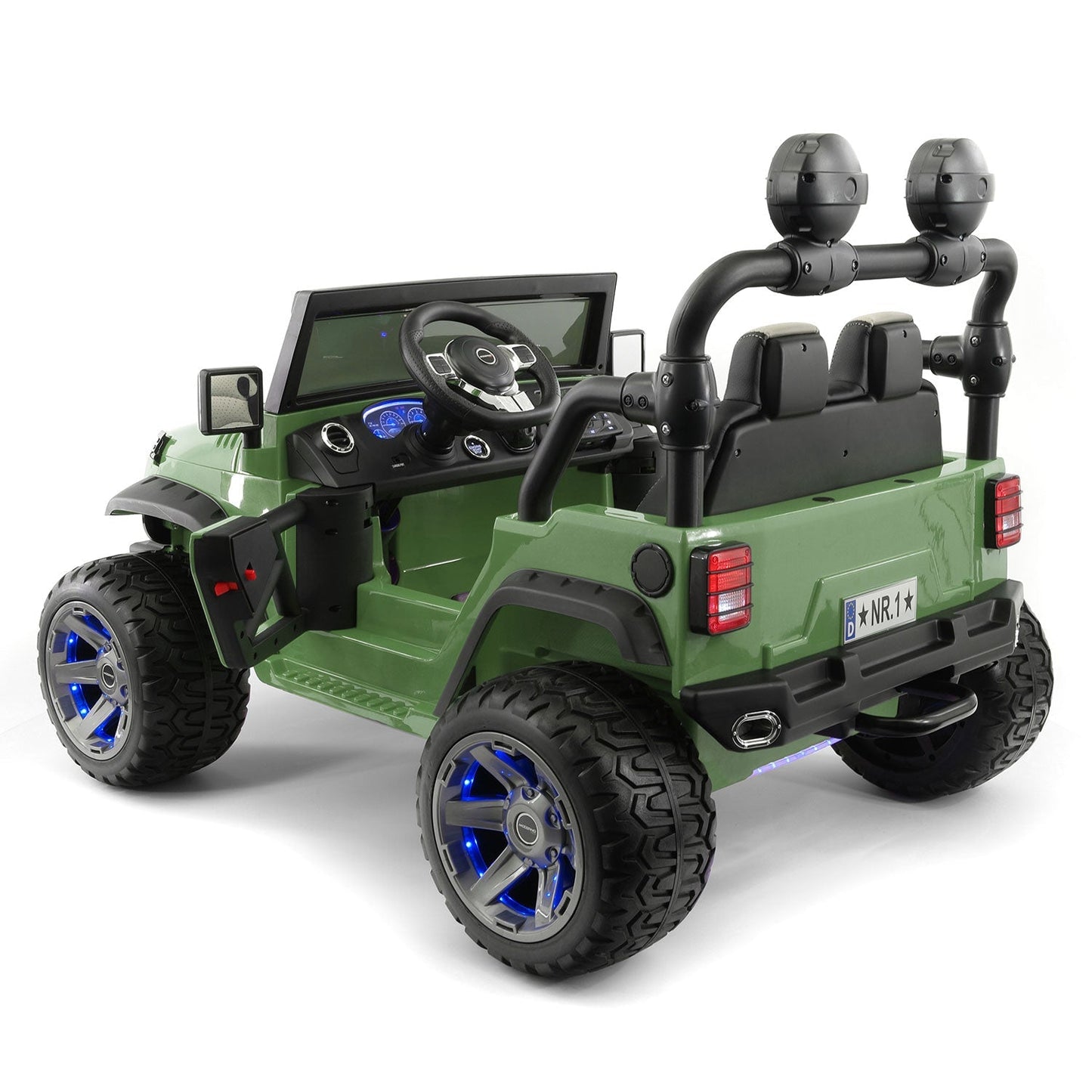 Trail Explorer 12V Kids Ride-On Car Truck with R/C Parental Remote | Olive Green