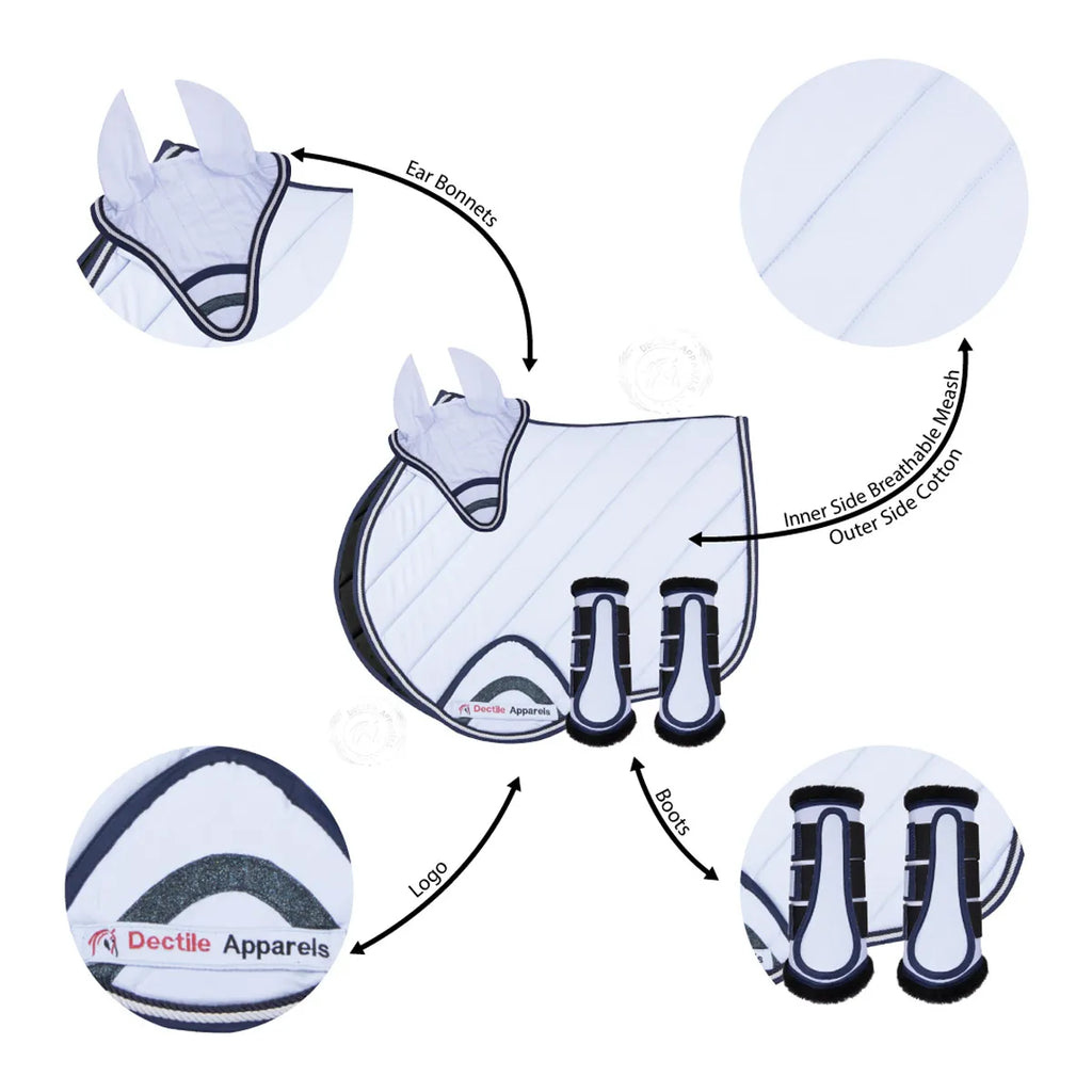 Sky Blue English Saddle Pad Set for Comfort & Style