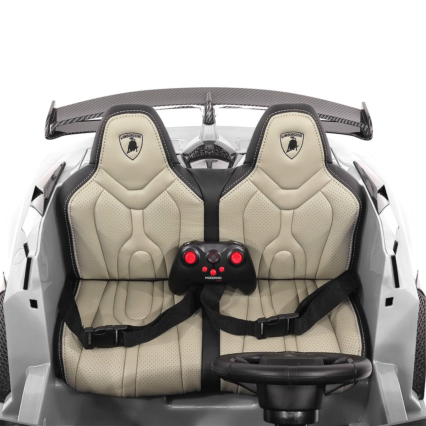 Lamborghini Aventador SVJ 24V Kids Ride-On Car with R/C Parental Remote | White