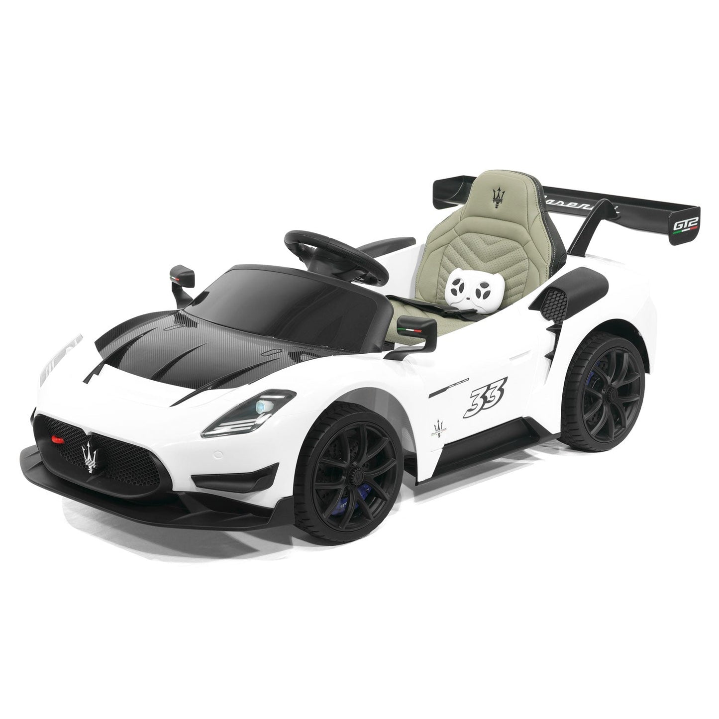 Maserati GT2 24V Kids Ride-On Car with R/C Parental Remote | White