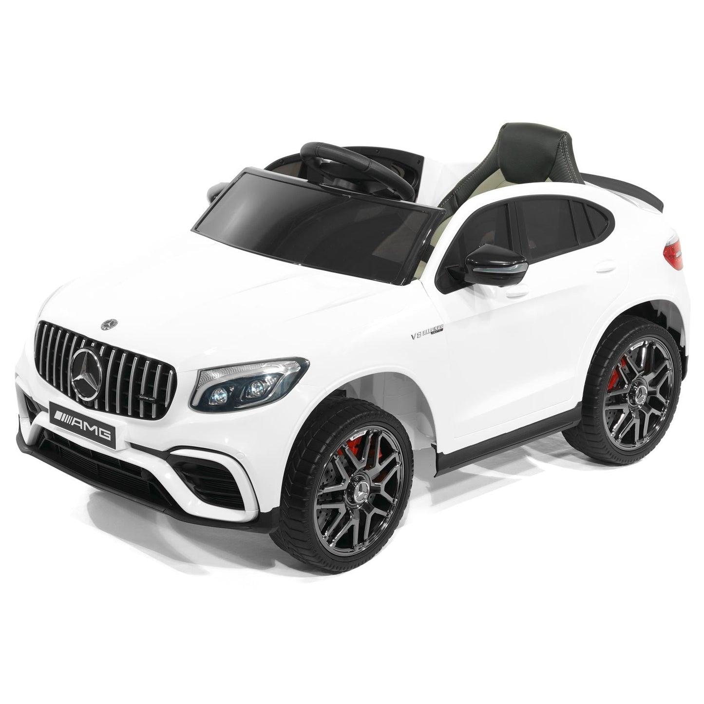 Mercedes AMG GLC 63S 12V 4WD Kids Ride-On Car with R/C Parental Remote | White