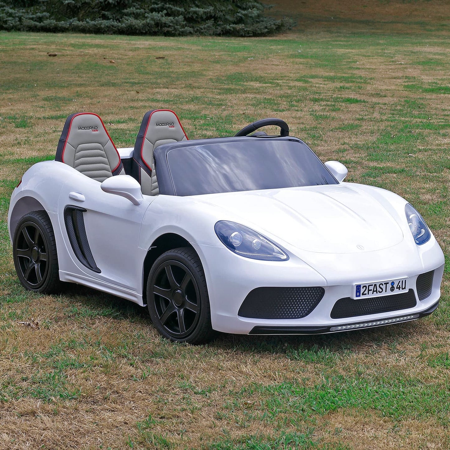 Roadster XXL Sport 24V Big Kids Ride-On Car | White