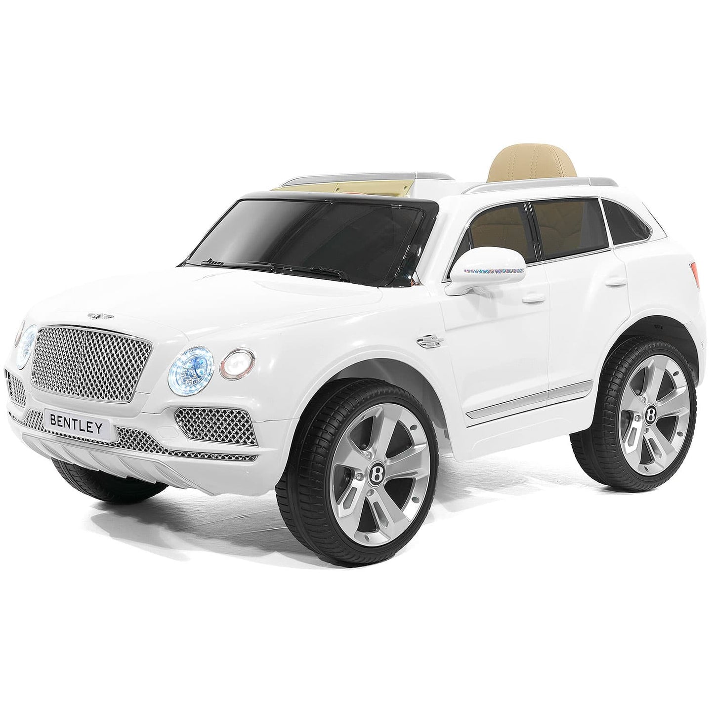 Bentley Bentayga 12V Kids Ride on Car SUV with R/C Parental Remote Control | White