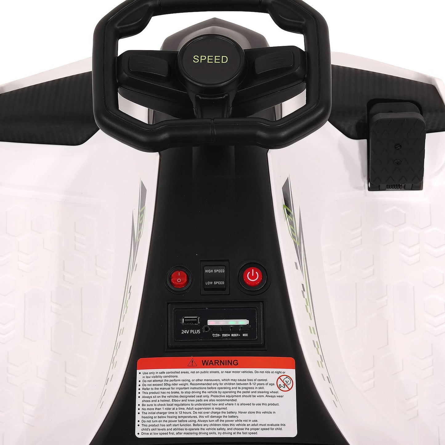 360° Drift Glider 24V Kids Ride-On Go-Kart | Red