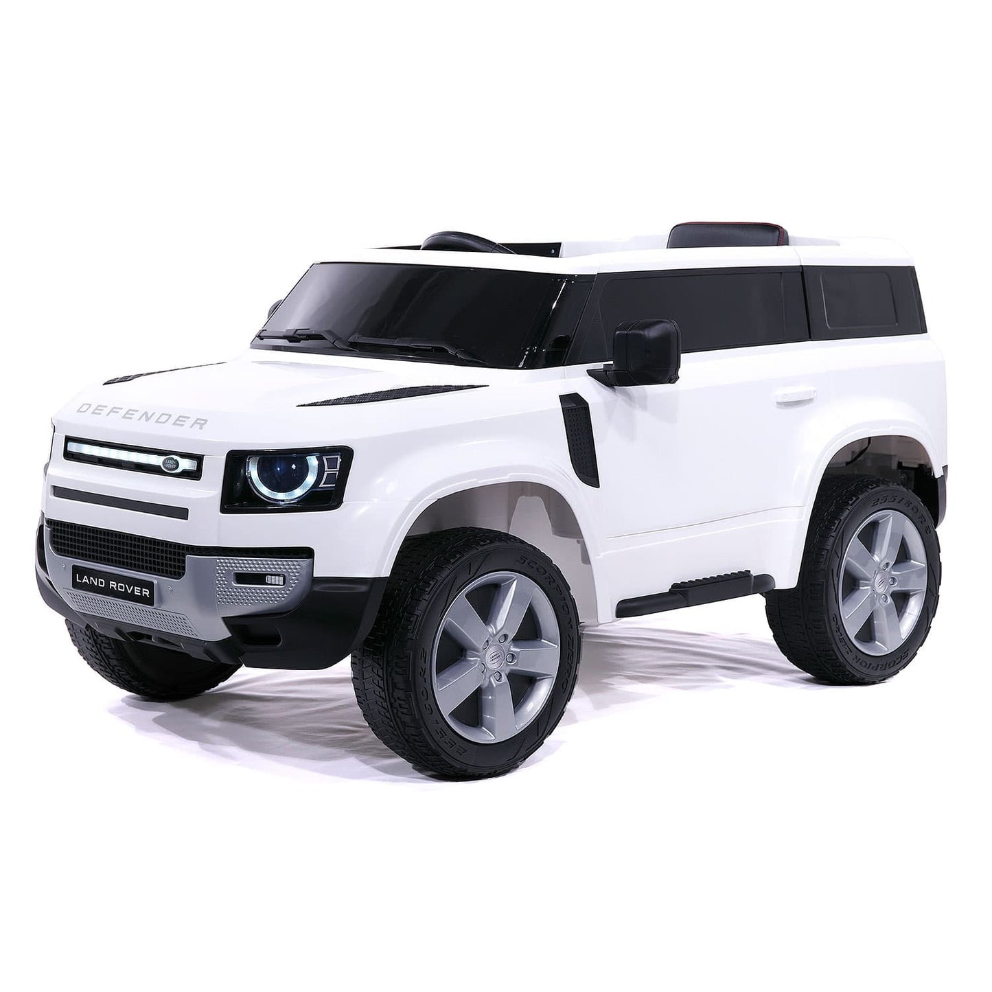 Land Rover Defender 12V Kids Ride-On Car with R/C Parental Remote | White