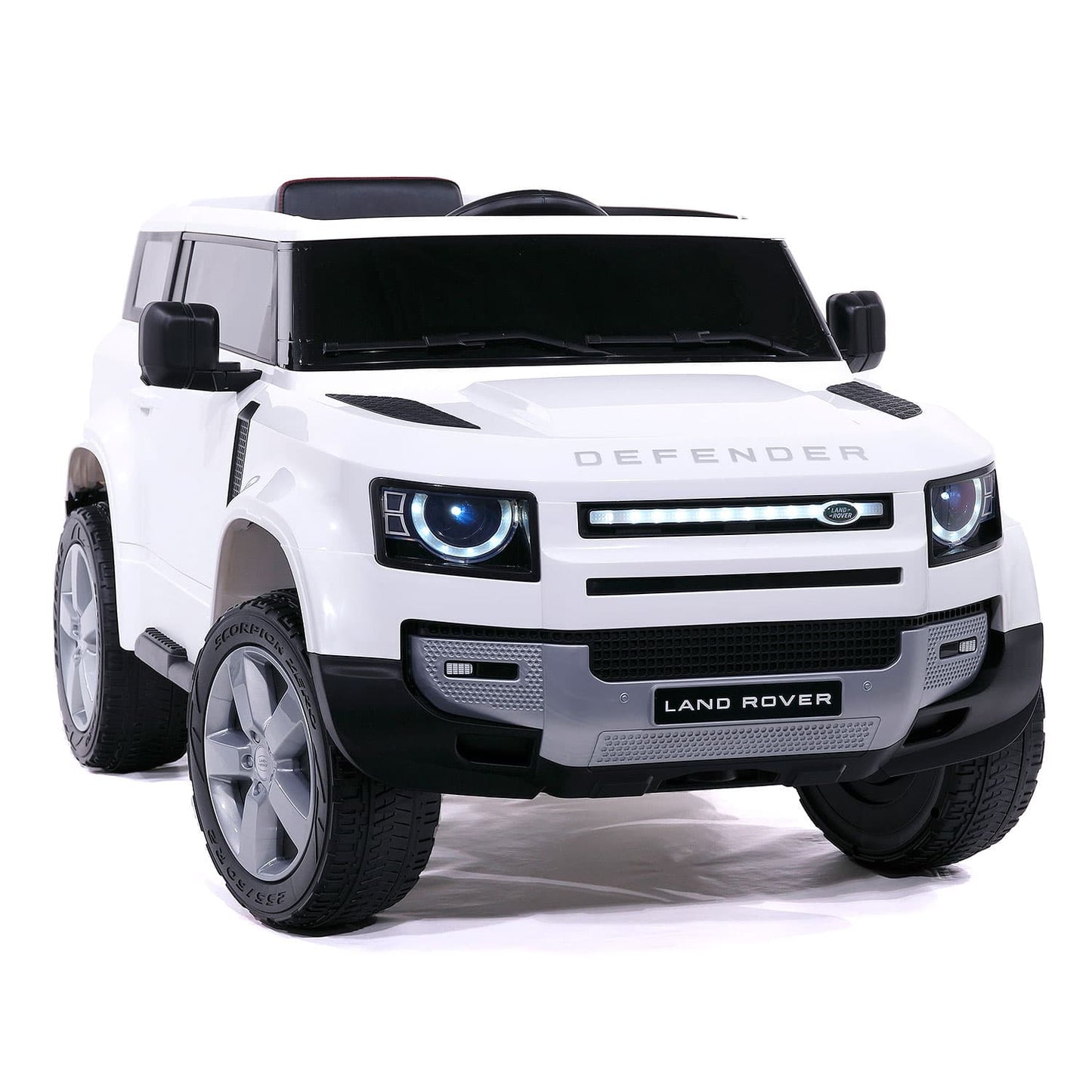 Land Rover Defender 12V Kids Ride-On Car with R/C Parental Remote | White