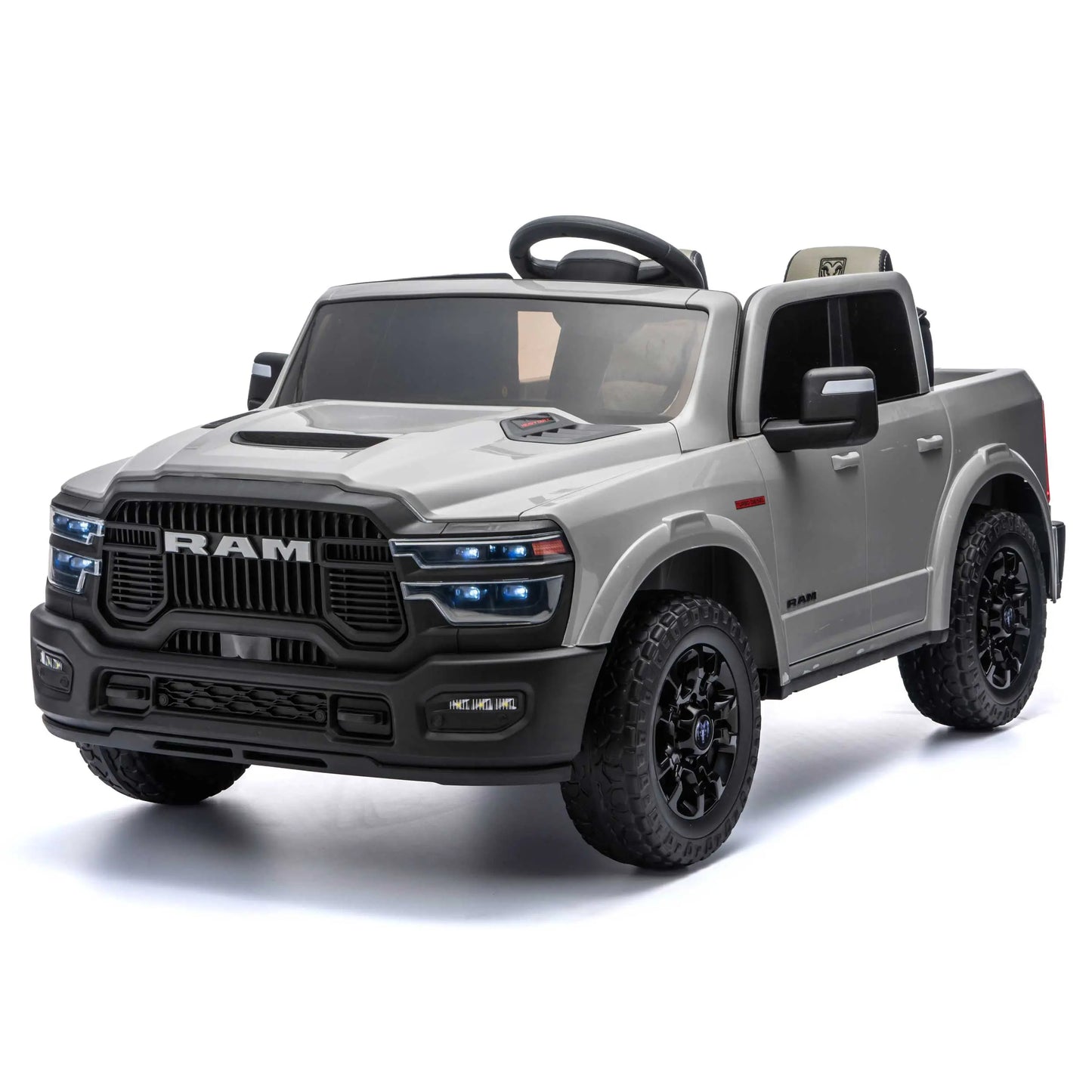 Dodge Ram 2500 Rebel 24V Kids Ride-On Car Truck with R/C Parental Remote | Gray