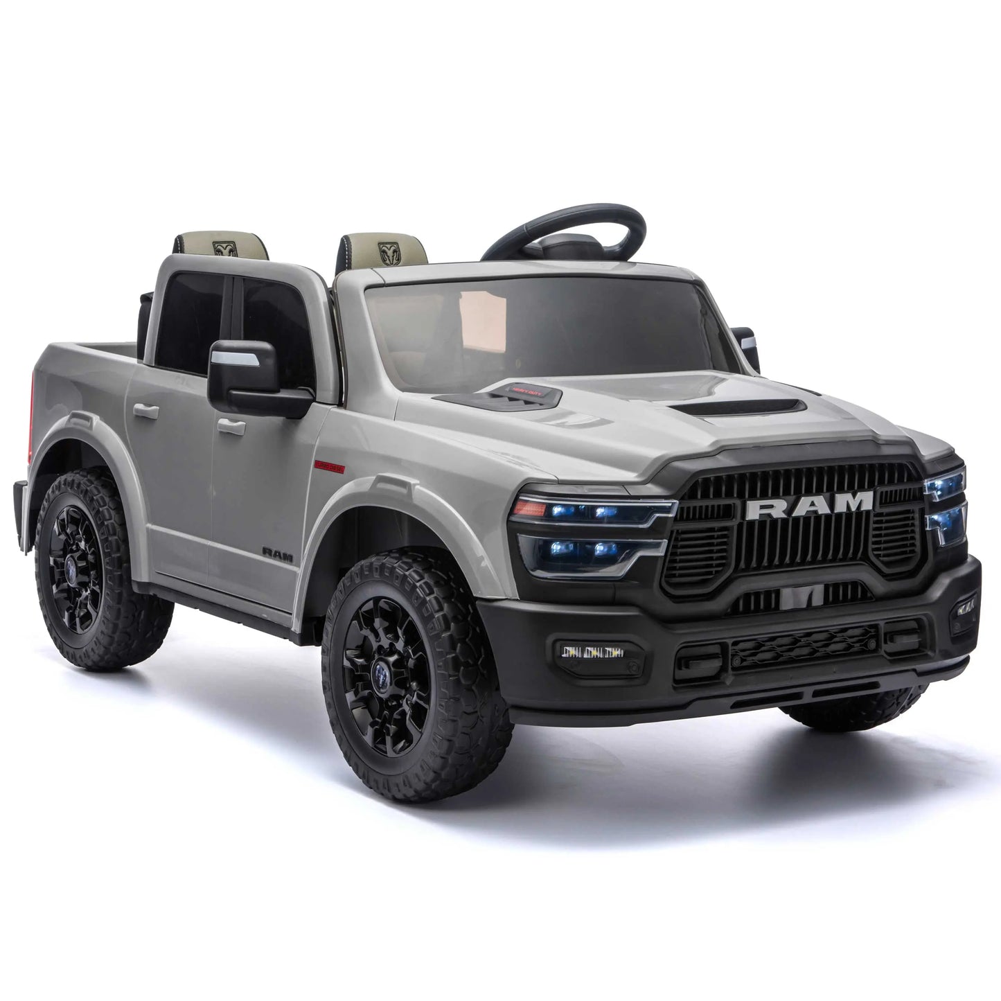 Dodge Ram 2500 Rebel 24V Kids Ride-On Car Truck with R/C Parental Remote | Gray
