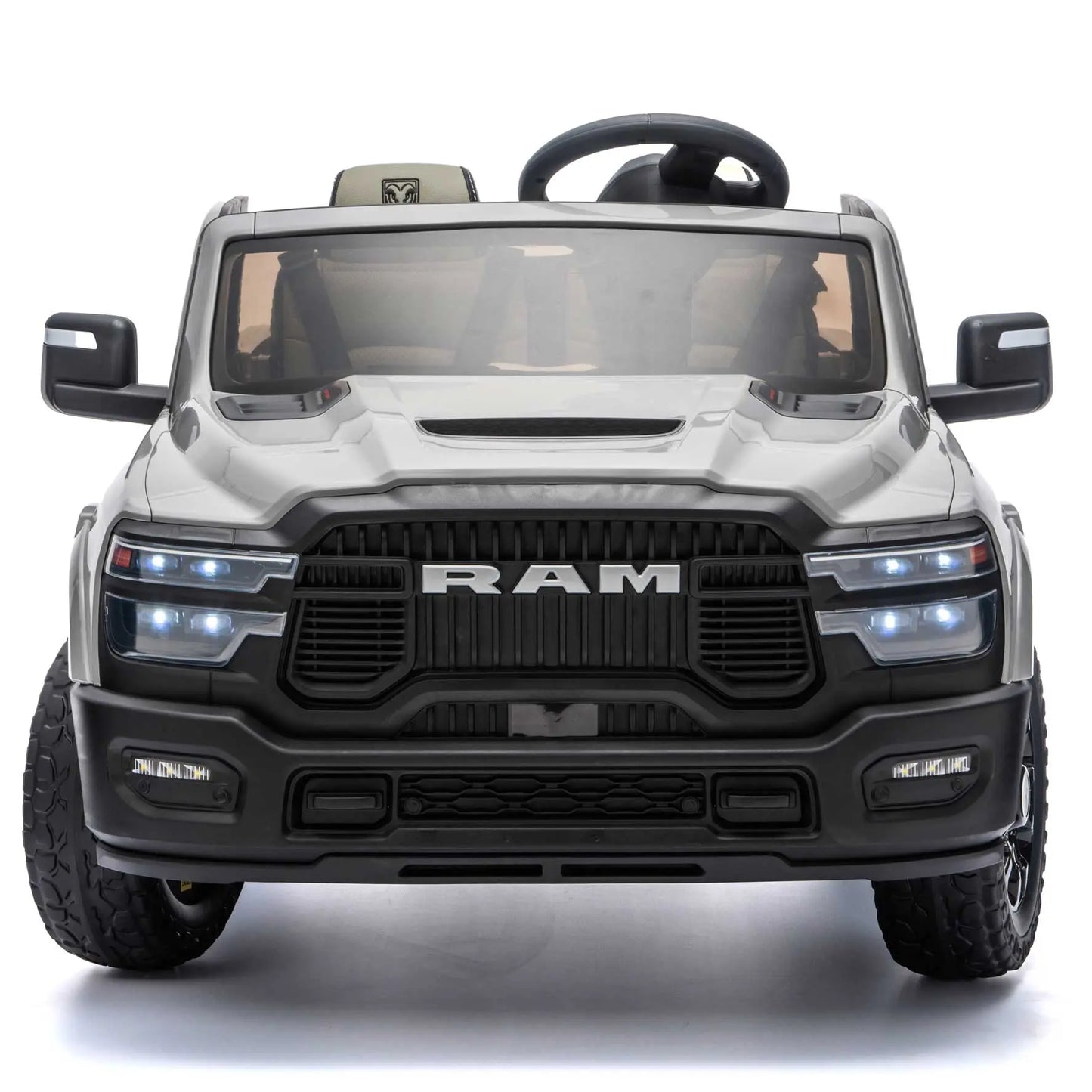 Dodge Ram 2500 Rebel 24V Kids Ride-On Car Truck with R/C Parental Remote | Gray